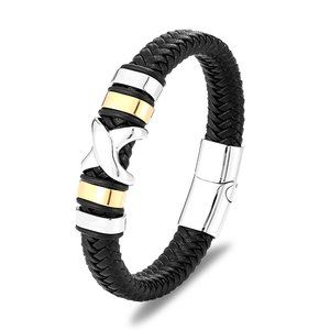 FASHION BRAIDED LEATHER BRACELET.